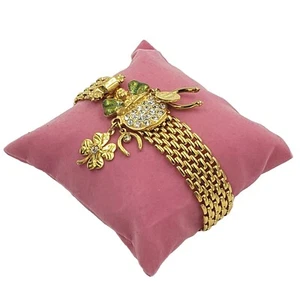 Kirk's Folly Pot of Gold BRACELET Lucky Irish St Patrick Rhinestone Enamel - Picture 1 of 9