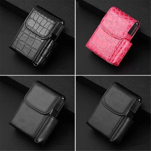 Leather Pocket Tobacco Cigarette Case Box Lighter Holder Storage Container NEW - Picture 1 of 14