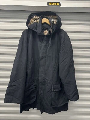Abrigo Burberry vintage con capucha desmontable a cuadros Nova grande años 90 hecho en EE. UU. Foto 1 de 4
