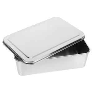 Stainless Steel Classical Bread Oven Tray With Lid Deep Cake Pan Metal Oven Pan - Picture 1 of 12