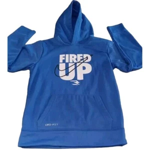 NIKE Youth Boys Sz Lg Hoodie Blue Dri Fit Logo 3 Brand By Russell Wilson - Picture 1 of 7