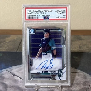 MATT SCHEFFLER 2021 BOWMAN CHROME 1ST AUTOGRAPH BASEBALL AUTO PSA 10 - Picture 1 of 1