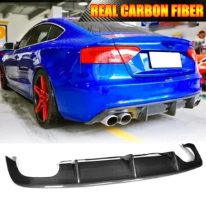 Fits Audi A5 Sline S5 B8.5 2012-16 REAL CARBON Rear Bumper Diffuser Lip Spoiler - Bild 1 von 13