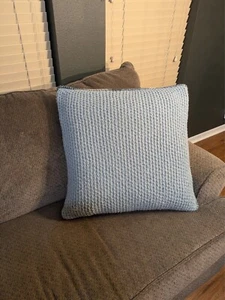 Pottery Barn Faye Textured Linen Square Down Pillow Tonal Palette Cushion 24x24 - Picture 1 of 9