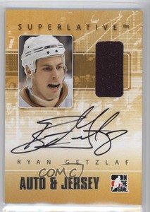 2009-10 ITG Superlative Volume 2 & Jersey Silver /50 Ryan Getzlaf #AJ-RG Auto