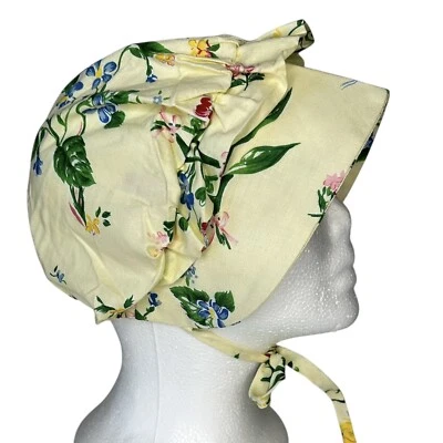 PUDÍN CIRUELA Niñas Talla M Vintage Amarillo Floral Flores Primavera Sol Sombrero Gorro Foto 1 de 4