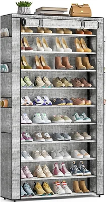 Shoe Rack 10Tier Large Capacity 50-56Pairs Beautiful Tall Shoe Shelf Free Standi - Image 1 of 4