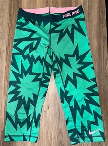 Nike Pro Dri-Fit Capri Leggings für Damen in Small, Jadegrün mit Starbursts - Bild 1 von 6