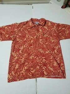Columbia Sportswear Company Orange Hawaiian Print Shirt Button Front Pocket XXL - Picture 1 of 10