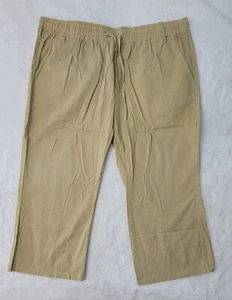 LRMQS Women Capris Pants Cotton Linen Loose Fit Wide Leg Size XXL FREE S&H - Picture 1 of 7