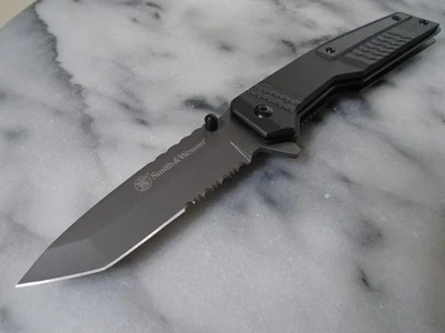 Smith & Wesson Assisted Open Spec Ops Tanto Pocket Knife 9Cr18MoV Carbon Fiber