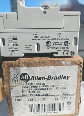 Portafusibles Allen-Bradley 140F-D3C-C30 Serie A NUEVO Caja Abierta AB Protección Motor Foto 1 de 4