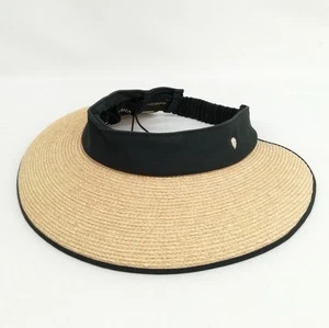 Helen Kaminski Rafia Parasol Sombrero Negro Natural Mujer - Imagen 1 de 10
