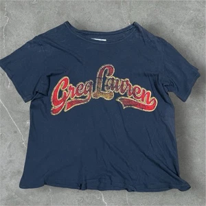 Greg Lauren Gr. 3 GL Groovy Logo T-Shirt Baumwolle Americana Designer Freizeit - Bild 1 von 12