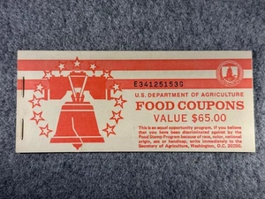 USDA Food Stamp Coupon Book $65 Series 1988 B  ** Complete Booklet ** SPC1515 - Picture 1 of 4