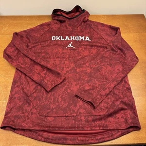 Oklahoma Sooners Hoodie Mens 2XL Red Pullover Warm Up Jordan - Picture 1 of 9