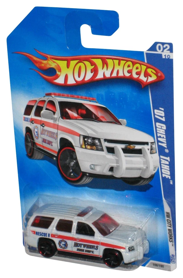 Chevy Tahoe Fire Dept. Hot Wheels HW City Works '09 2/10 Blanco '07 Camión de juguete 108 Foto 1 de 1