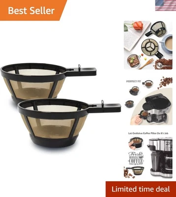 Filtros de café de acero inoxidable dorado, paquete de 2 para cervecerías de 2 vías Hamilton Foto 1 de 4