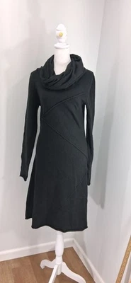 Athleta Womens Cowl Turtleneck Knit Sweater Dress Womens Medium Black  Midi  - Image 1 of 4