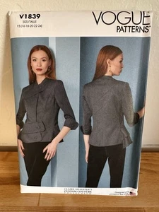 NEW Vogue V1839 Misses Jacket Uncut Sewing Pattern sz 16-24 - Picture 1 of 3