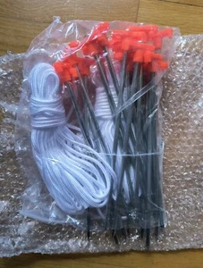 Tent Canopy Stakes 20 Pack Non-Rust Camping Tent Pop Up Stakes Heavy Duty Ropes - Picture 1 of 5