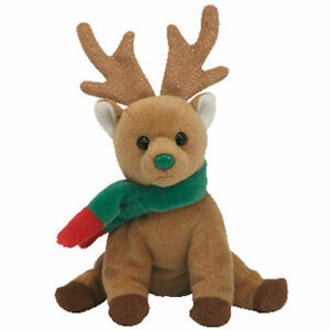TY Jingle Beanie Baby - JINGLY the Reindeer (4 inch) - MWMTs Ornament Holiday