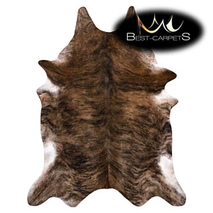 AMAZING artifical Cowhide Rug Cow printed brown black Large size Best Carpet - Picture 1 of 6