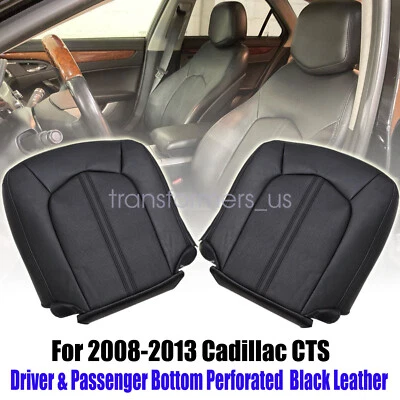 Front Side Bottom Leather Seat Cover Black For 2008 2009 2010 2011 Cadillac CTS - Image 1 of 4