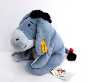 Peluche suave Steiff x Disney Eeyore azul gris 10" nuevo con etiquetas - Imagen 1 de 5