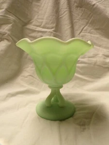 VTG Westmoreland Glass Green Milk Glass Compote - Picture 1 of 7