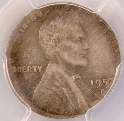 1952-D 1c Wheat Cent Struck on Silver Dime Planchet PCGS AU55 Cover