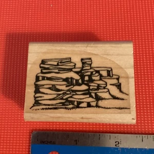 F1:  Unbranded Rubber Stamps: Desert Plateau Landscape - Picture 1 of 2