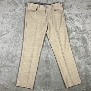6 East Drago Lanificio 34X29 Tan 100% Wool Modern Fit Dress Pants - Picture 1 of 12
