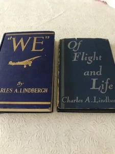 Charles A. Lindbergh Books: "WE" and "Of Flight and Life" 1st Edition - Picture 1 of 10
