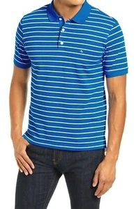 RAG & BONE Herren XL Standard Streifen Baumwolle Piqué Strick Slim Fit POLO Hemd BLAU XL - Bild 1 von 11