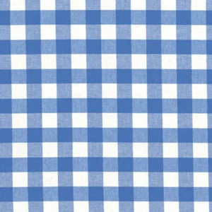 CHAMBRAY YARN DYED COTTON FABRIC CURTAIN BEDDING BLUE MATCHING CHECK STRIPE 44"W - Picture 1 of 10