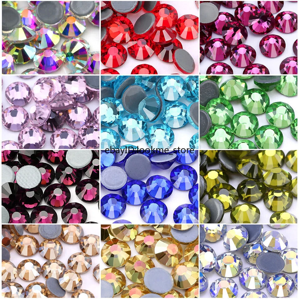 1440pcs 5mm Hotfix Rhinestones Iron on Crystals Flatback Round Gems Glass Stones - Image 1 of 4