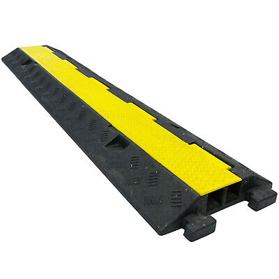 Electriduct 2 Channel Heavy Duty Rubber Cable Protector - Yellow Lid, Black Base • 580.99$