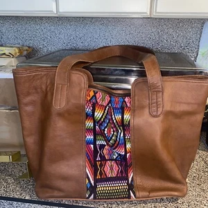 NEU XL Guatemaltekische geflochtene Leder Geldbörse mit XL Bommel - Bild 1 von 16