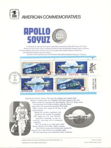 #53 10c Apollo Soyuz Mission #1569-1570 USPS Commemorative Stamp Panel w/FDC - Picture 1 of 1