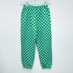 KID by Crewcuts garment-dyed sweatpant in checkerboard print Green Blue Comfy 8 - Picture 1 of 7