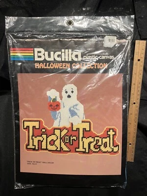 Пластиковый холщовый комплект тыква для Хэллоуина Trick Treat Ghost полный винтажный сделай сам - Изображение 1 из 3
