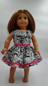 Summer Party Dress 18 inch Doll Clothes Fits American Girl Black White Pink - Picture 1 of 5