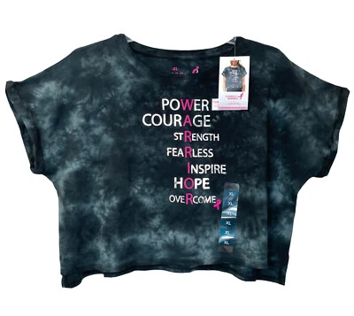 Camiseta corta Earth Yoga Susan Komen guerrera del cáncer de mama talla XL gris tie dye Foto 1 de 4