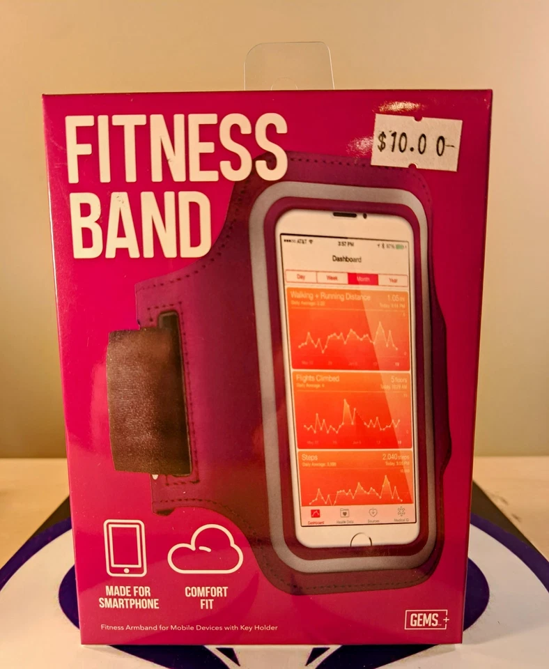 GEMS FITNESS BAND ARM FOR APPLE IPHONE 7 PLUS & SAMSUNG GALAXY S8+ MAROON - Image 1 of 1