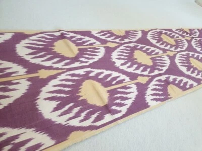 A piece of 3 meters Uzbek Ikat fabric: Handmade Ethnic Cloth for Craft, Upholste - Image 1 of 4