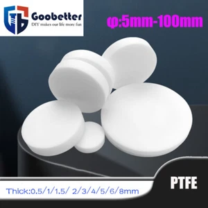 Weiß PTFE Scheiben Solide Kunststoff Runde Platte Dämpfende Dichtung 5mm - 150mm - Picture 1 of 6