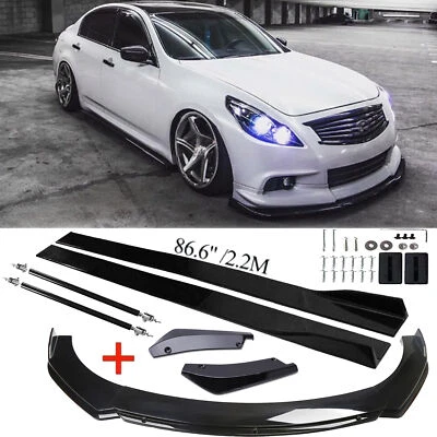 For Infiniti G35 G37 Front Bumper Lip Spoiler+Side Skirts+Rear Lip - Image 1 of 4