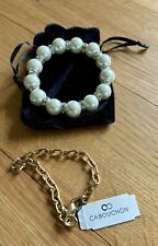 2 X CABOUCHON BRACELETS - ONE PEARL ONE GOLD - BN