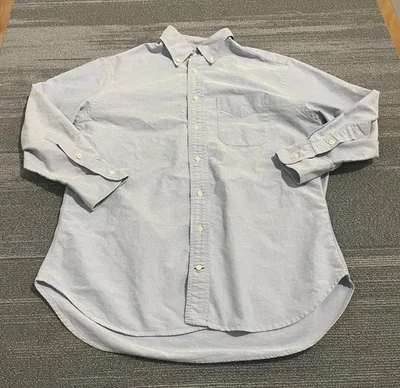 Gitman Bros Shirt Mens Large Blue Vintage Button Down Made In USA Oxford Flannel - Image 1 of 4